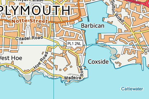 PL1 2NL map - OS VectorMap District (Ordnance Survey)