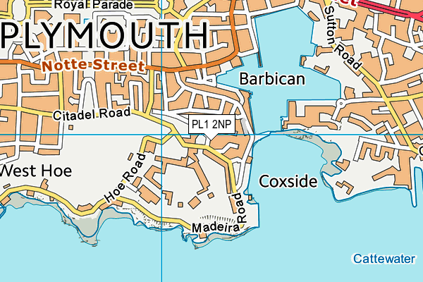 PL1 2NP map - OS VectorMap District (Ordnance Survey)