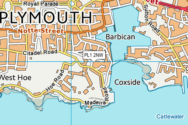 PL1 2NW map - OS VectorMap District (Ordnance Survey)