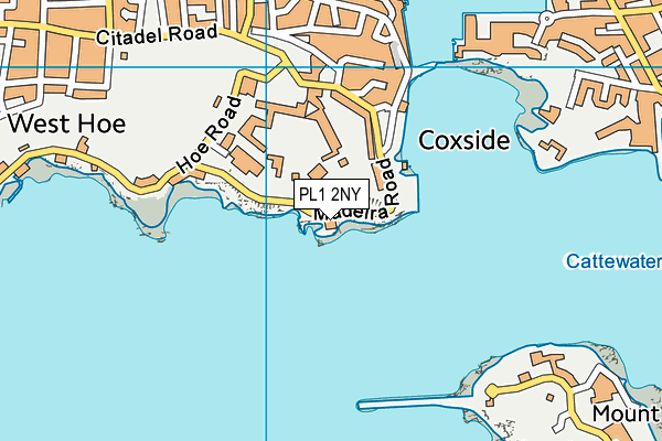 PL1 2NY map - OS VectorMap District (Ordnance Survey)