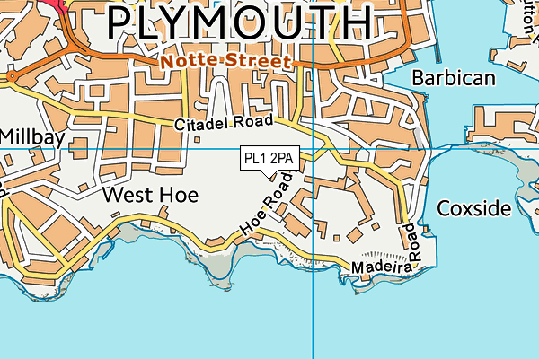 PL1 2PA map - OS VectorMap District (Ordnance Survey)