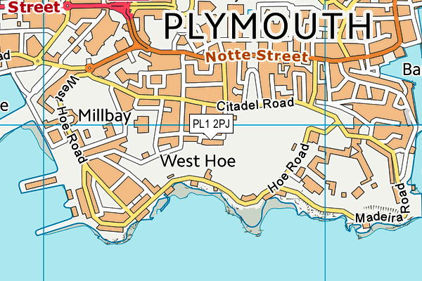 PL1 2PJ map - OS VectorMap District (Ordnance Survey)