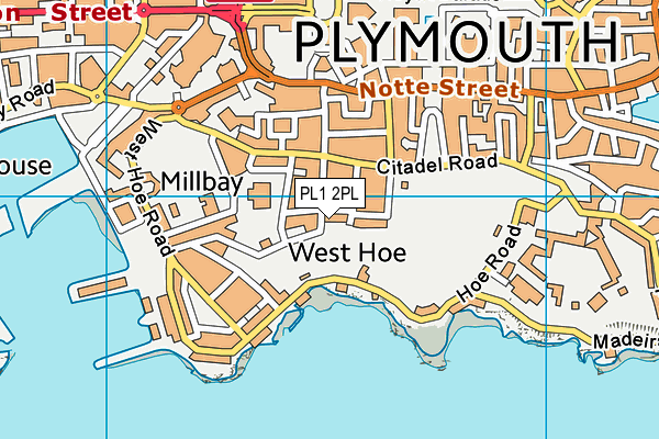 PL1 2PL map - OS VectorMap District (Ordnance Survey)