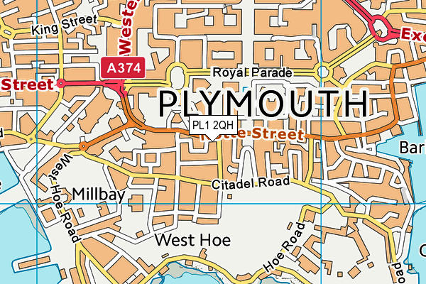 PL1 2QH map - OS VectorMap District (Ordnance Survey)