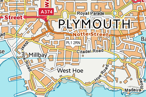 PL1 2RN map - OS VectorMap District (Ordnance Survey)