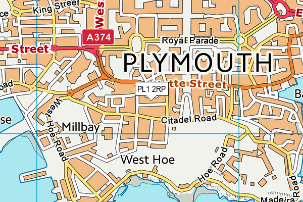 PL1 2RP map - OS VectorMap District (Ordnance Survey)