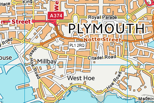 PL1 2RQ map - OS VectorMap District (Ordnance Survey)