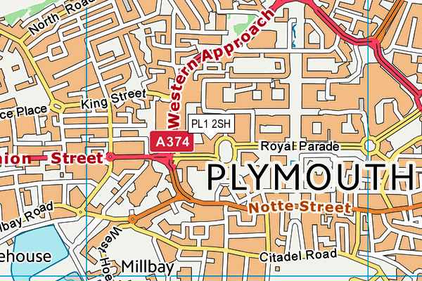 PL1 2SH map - OS VectorMap District (Ordnance Survey)