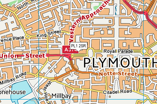 PL1 2SR map - OS VectorMap District (Ordnance Survey)