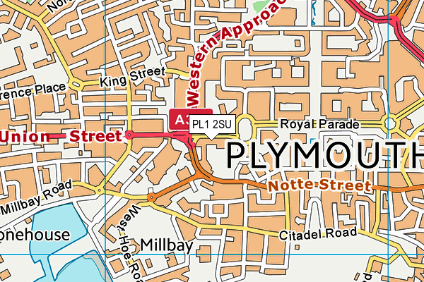 PL1 2SU map - OS VectorMap District (Ordnance Survey)