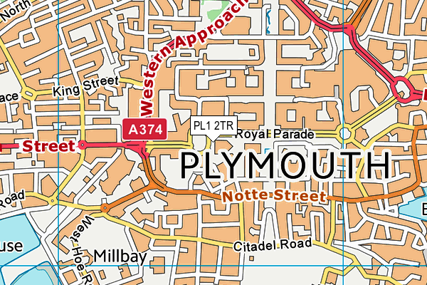 PL1 2TR map - OS VectorMap District (Ordnance Survey)