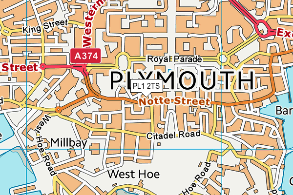 PL1 2TS map - OS VectorMap District (Ordnance Survey)