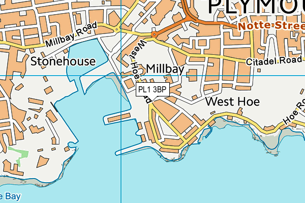 PL1 3BP map - OS VectorMap District (Ordnance Survey)