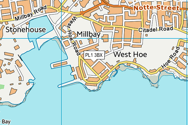 PL1 3BX map - OS VectorMap District (Ordnance Survey)