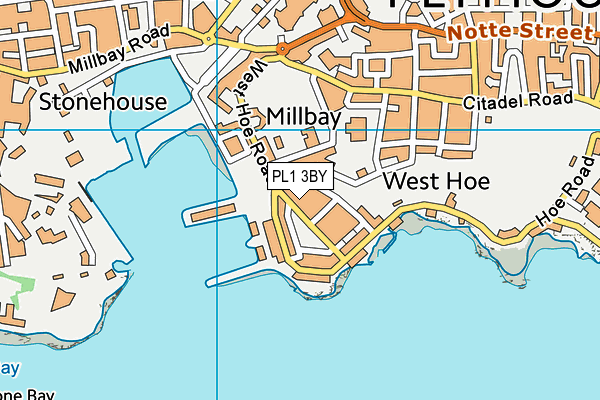PL1 3BY map - OS VectorMap District (Ordnance Survey)