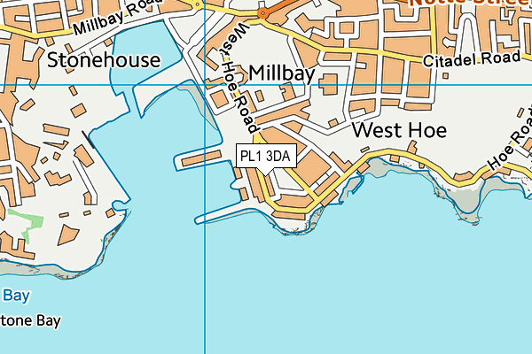 PL1 3DA map - OS VectorMap District (Ordnance Survey)