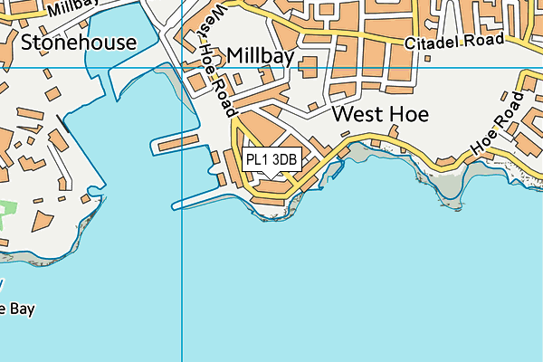 PL1 3DB map - OS VectorMap District (Ordnance Survey)