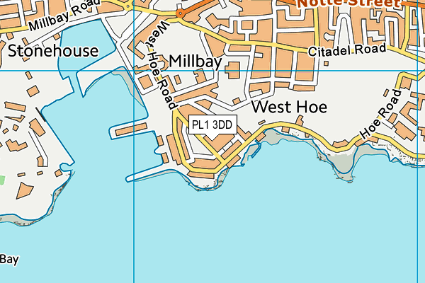 PL1 3DD map - OS VectorMap District (Ordnance Survey)