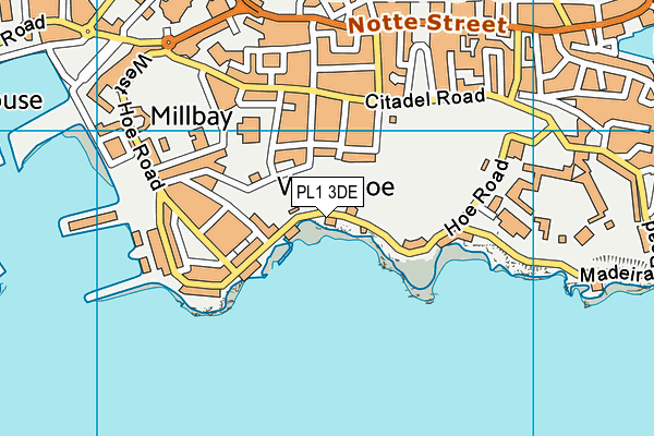 PL1 3DE map - OS VectorMap District (Ordnance Survey)