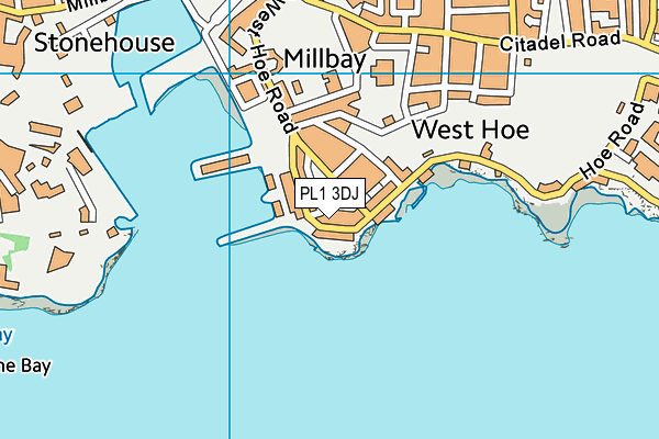 PL1 3DJ map - OS VectorMap District (Ordnance Survey)