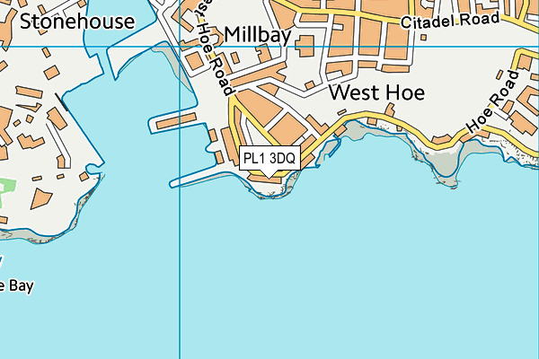 PL1 3DQ map - OS VectorMap District (Ordnance Survey)