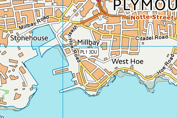 PL1 3DU map - OS VectorMap District (Ordnance Survey)