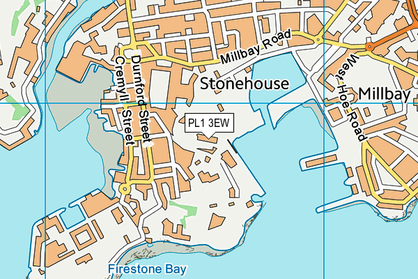 PL1 3EW map - OS VectorMap District (Ordnance Survey)