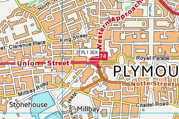 PL1 3EX map - OS VectorMap District (Ordnance Survey)