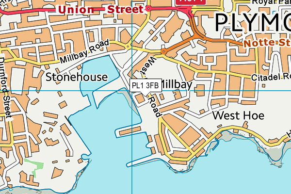 PL1 3FB map - OS VectorMap District (Ordnance Survey)