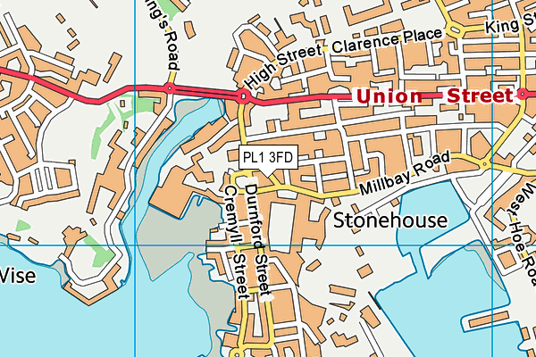 PL1 3FD map - OS VectorMap District (Ordnance Survey)