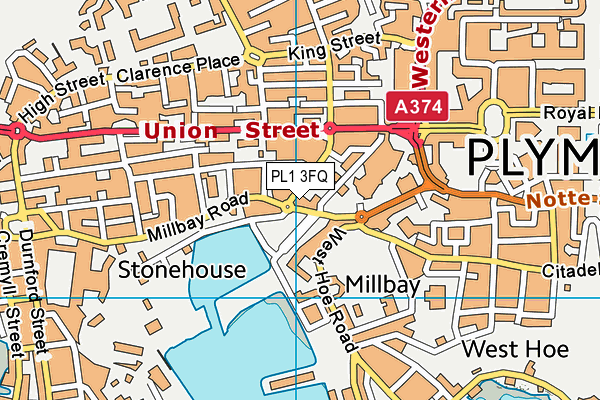 PL1 3FQ map - OS VectorMap District (Ordnance Survey)