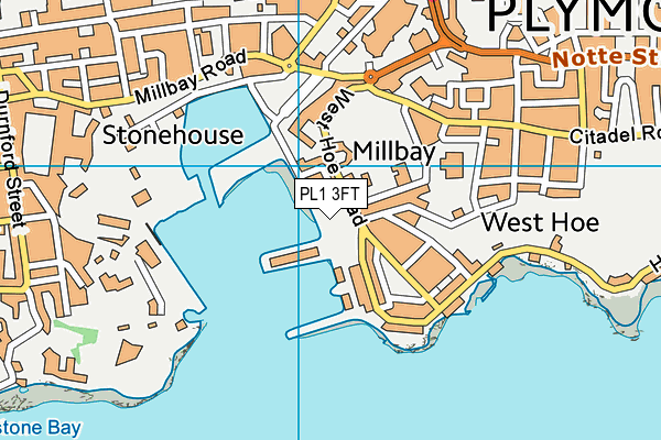 PL1 3FT map - OS VectorMap District (Ordnance Survey)