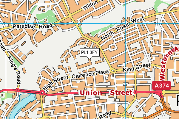 PL1 3FY map - OS VectorMap District (Ordnance Survey)