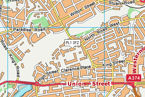 PL1 3FZ map - OS VectorMap District (Ordnance Survey)