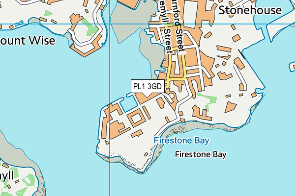 PL1 3GD map - OS VectorMap District (Ordnance Survey)