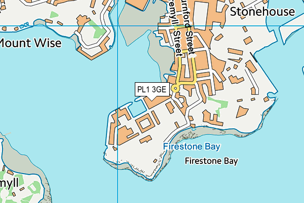 PL1 3GE map - OS VectorMap District (Ordnance Survey)