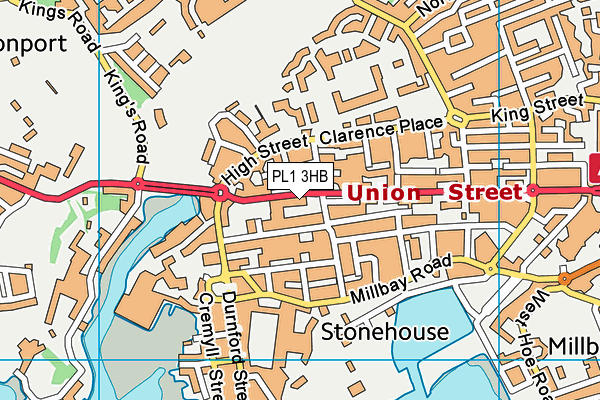 PL1 3HB map - OS VectorMap District (Ordnance Survey)