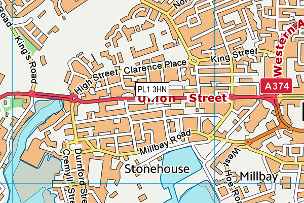 PL1 3HN map - OS VectorMap District (Ordnance Survey)