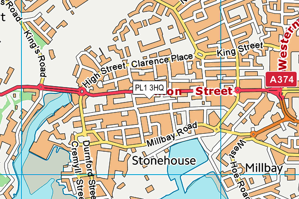 Stonehouse Community Gym (Closed) map (PL1 3HQ) - OS VectorMap District (Ordnance Survey)