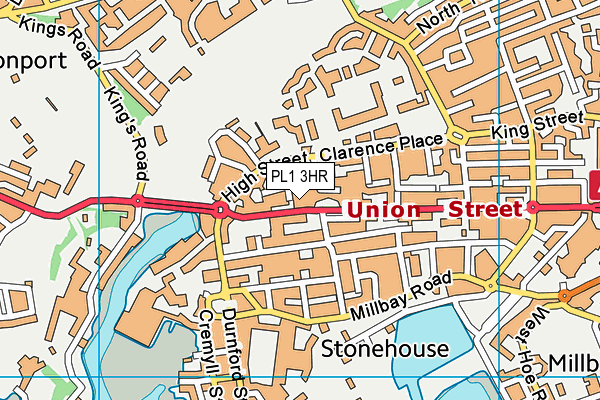 PL1 3HR map - OS VectorMap District (Ordnance Survey)