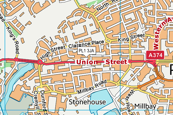 PL1 3JA map - OS VectorMap District (Ordnance Survey)