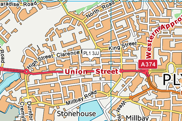 PL1 3JJ map - OS VectorMap District (Ordnance Survey)