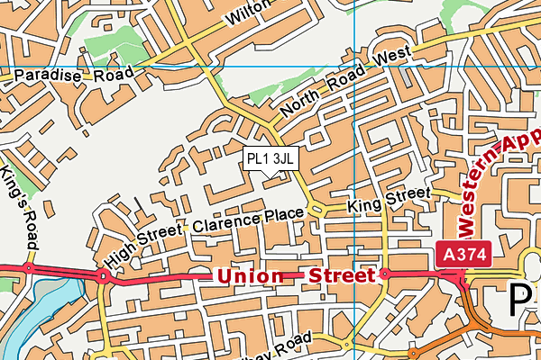 PL1 3JL map - OS VectorMap District (Ordnance Survey)