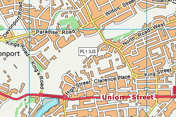 PL1 3JS map - OS VectorMap District (Ordnance Survey)