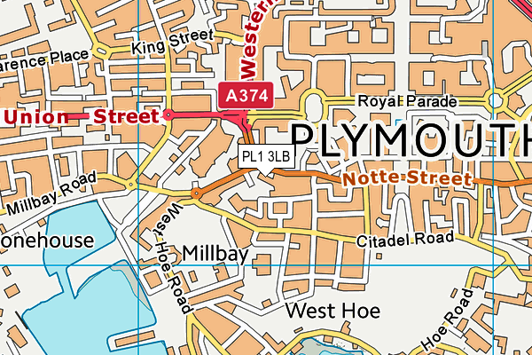 PL1 3LB map - OS VectorMap District (Ordnance Survey)