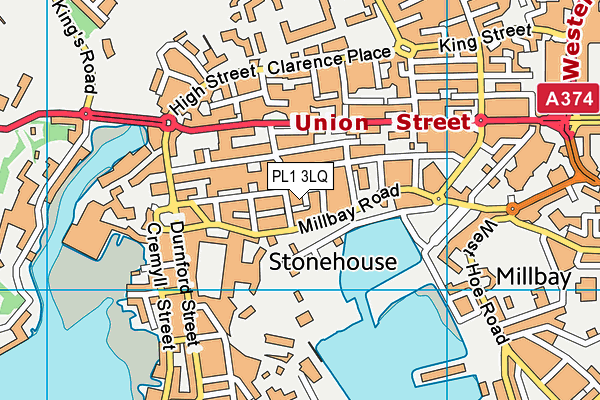 PL1 3LQ map - OS VectorMap District (Ordnance Survey)