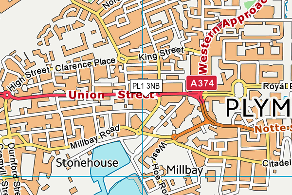 PL1 3NB map - OS VectorMap District (Ordnance Survey)