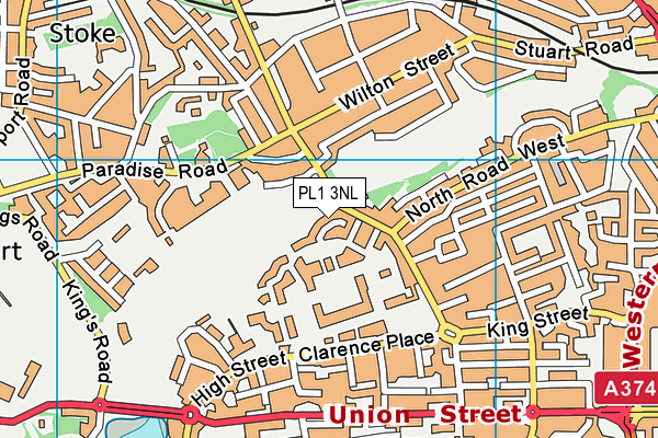 PL1 3NL map - OS VectorMap District (Ordnance Survey)