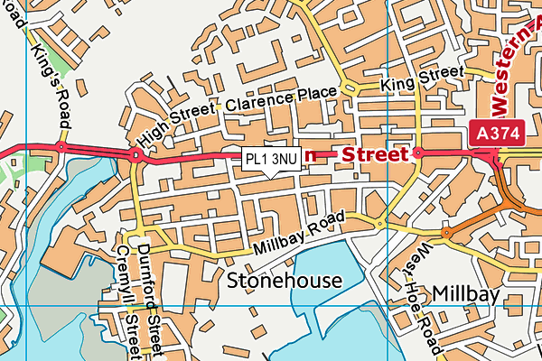 PL1 3NU map - OS VectorMap District (Ordnance Survey)