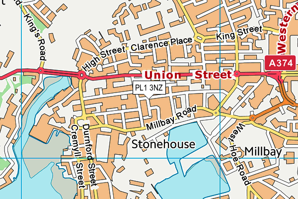 PL1 3NZ map - OS VectorMap District (Ordnance Survey)